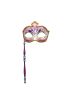 Venedik Masquerade Sopalı Maske Pembe Renk 17x35 cm