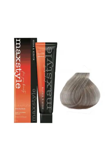 Maxstyle Argan Keratin Saç Boyası 11.81 Extra Küllü Platin  x 2 Adet + Sıvı oksidan 2 Adet