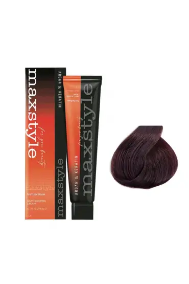 Maxstyle Argan Keratin Saç Boyası 5.66 Şarap Kızılı  x 2 Adet + Sıvı oksidan 2 Adet