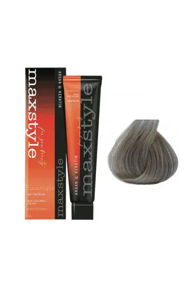 Maxstyle Argan Keratin Saç Boyası 7.1 Küllü Kumral  x 3 Adet + Sıvı oksidan 3 Adet