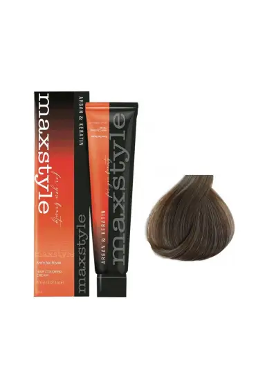 Maxstyle Argan Keratin Saç Boyası 7.2 Bej Kumral  x 3 Adet + Sıvı oksidan 3 Adet