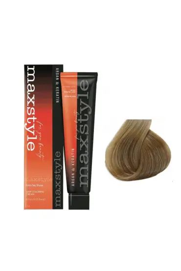 Maxstyle Argan Keratin Saç Boyası 8.0 Açık Kumral  x 3 Adet + Sıvı oksidan 3 Adet