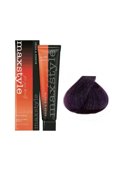 Maxstyle Argan Keratin Saç Boyası Viole  x 3 Adet + Sıvı oksidan 3 Adet