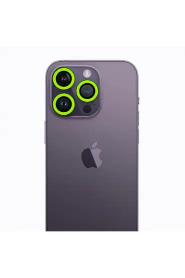  İphone 12 Pro Neon Fosforlu Kamera Lens - Ürün Rengi : Sarı