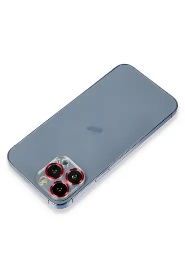  İphone 12 Pro Metal Kamera Lens Koruma Cam - Ürün Rengi : Kırmızı