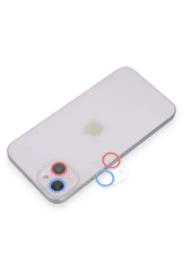  İphone 13 Renkli Kamera Lens Koruma Cam - Ürün Rengi : Pembe-Mavi