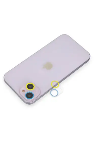  İphone 13 Mini Renkli Kamera Lens Koruma Cam - Ürün Rengi : Pembe-Mavi