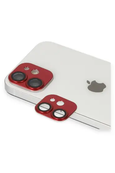  İphone 12 Mini Pers Alüminyum Kamera Lens - Ürün Rengi : Kırmızı