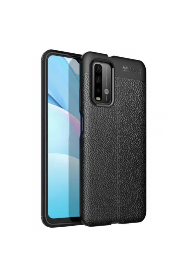  Xiaomi Redmi 9t Kılıf Focus Derili Silikon - Ürün Rengi : Siyah