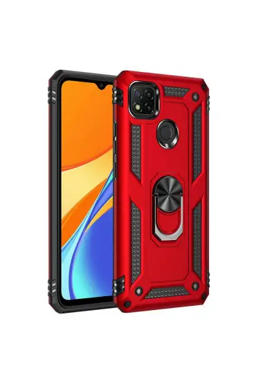  Xiaomi Redmi 9c Kılıf Sofya Yüzüklü Silikon Kapak - Ürün Rengi : Siyah