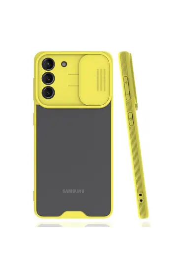  Samsung Galaxy S21 Plus Kılıf Platin Kamera Koruma Silikon - Ürün Rengi : Sarı
