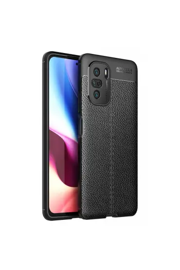  Xiaomi Poco F3 Kılıf Focus Derili Silikon - Ürün Rengi : Siyah