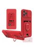  İphone 12 Pro Kılıf Zuma Kartvizitli Yüzüklü Silikon - Ürün Rengi : Kırmızı