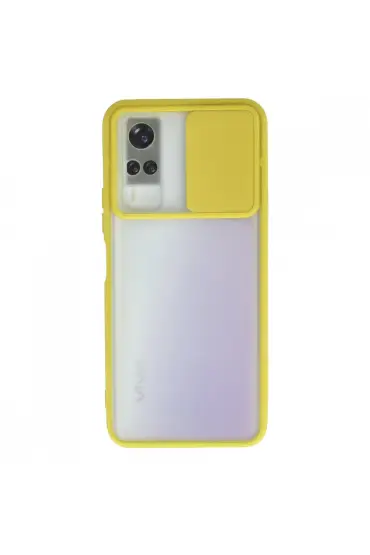  Vivo Y31 2021 Kılıf Palm Buzlu Kamera Sürgülü Silikon - Ürün Rengi : Pembe