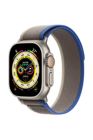  Apple Watch 38mm Trail Kordon - Ürün Rengi : Siyah-Gri