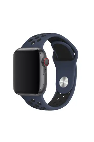  Apple Watch 45mm Spor Delikli Kordon - Ürün Rengi : Turkuaz-Beyaz