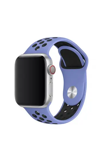  Apple Watch 45mm Spor Delikli Kordon - Ürün Rengi : Turkuaz-Beyaz