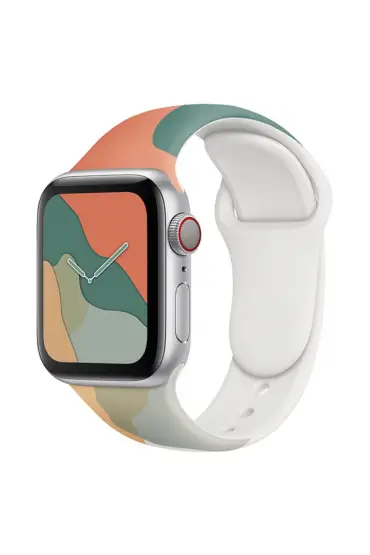  Apple Watch 38mm Kr407 Kamuflaj Silikon Kordon - Ürün Rengi : Desen 1