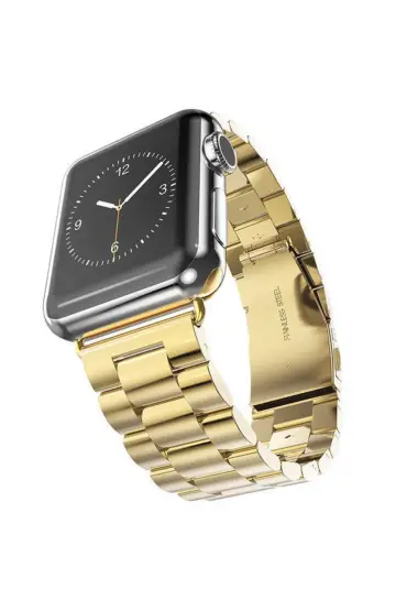  Apple Watch 38mm Metal Baklalı Kordon - Ürün Rengi : Gold