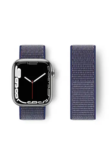  Apple Watch Ultra 49mm Hasırlı Cırtcırtlı Kordon - Ürün Rengi : Turkuaz