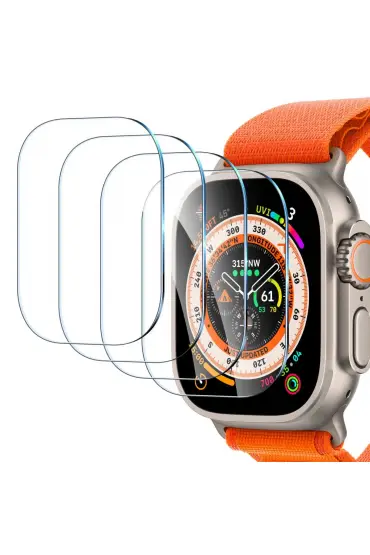  Apple Watch Ultra 49mm Temperli Cam Ekran Koruyucu - Ürün Rengi : Şeffaf