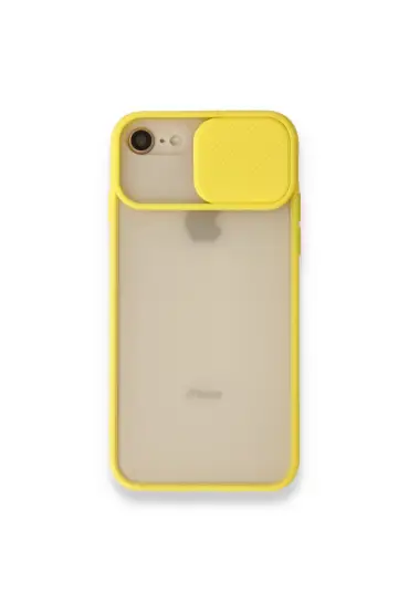 İphone 7 Kılıf Palm Buzlu Kamera Sürgülü Silikon - Ürün Rengi : Sarı