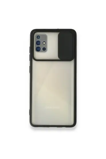  Samsung Galaxy A51 Kılıf Palm Buzlu Kamera Sürgülü Silikon - Ürün Rengi : Siyah