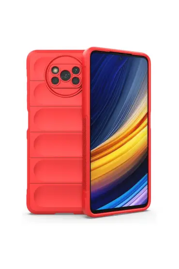  Xiaomi Pocophone X3 Kılıf Optimum Silikon - Ürün Rengi : Kırmızı