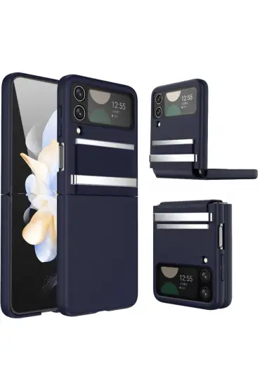  Samsung Galaxy Z Flip 3 Kılıf Belt Flip Kapak - Ürün Rengi : Sierra Blue