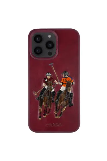  Santa Barbara Polo Racquet Club İphone 13 Pro Max Jockey Deri Kapak - Ürün Rengi : Kırmızı