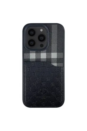  Santa Barbara Polo Racquet Club İphone 14 Pro Plaid Kartvizitli Kapak - Ürün Rengi : Kırmızı