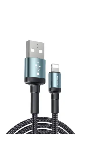  Yesido Ca74 1.2m 2.4a Hasırlı Usb To Lightning Hızlı Şarj Kablosu - Ürün Rengi : Siyah