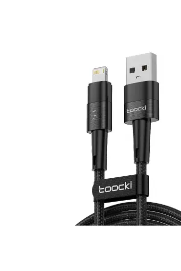  Toocki TQ-x08l 1m 2.4a Hasırlı Usb To Lightning Pd Hızlı Şarj Kablosu - Ürün Rengi : Mavi