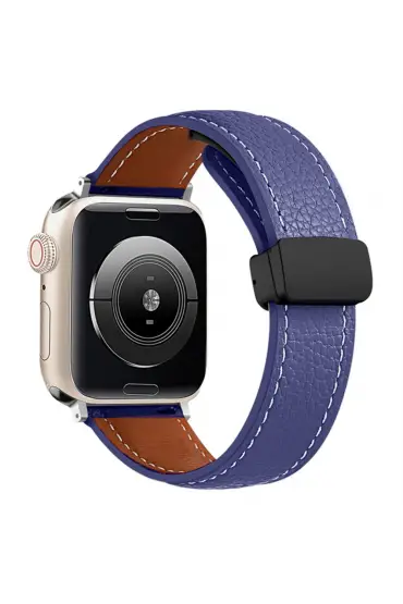  Apple Watch 40mm Kr414 Daks Deri Kordon - Ürün Rengi : Koyu Yeşil