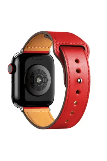  Apple Watch 40mm Kr415 Luaz Deri Kordon - Ürün Rengi : Kırmızı