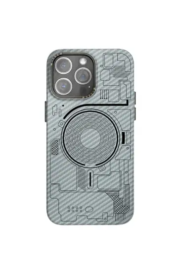  İphone 14 Pro Kılıf Mekanik Magsafe Kapak - Ürün Rengi : Füme - 2