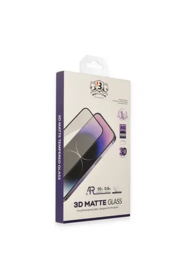  İphone 14 Bilvis 3d Mat Cam Ekran Koruyucu - Ürün Rengi : Siyah