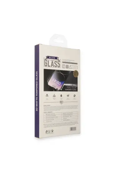  İphone 14 Bilvis 3d Mat Cam Ekran Koruyucu - Ürün Rengi : Siyah