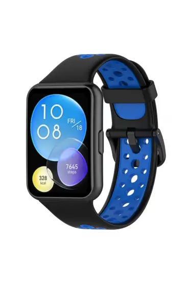  Huawei Watch Fit 2 Spor Delikli Kordon - Ürün Rengi : Siyah-Beyaz