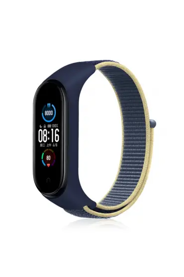  Xiaomi Mi Band 6 Hasırlı Cırtcırtlı Kordon - Ürün Rengi : Mavi