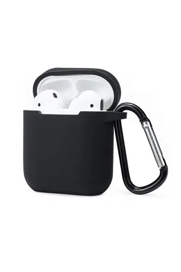  Airpods (1.nesil) Sert Silikon Kılıf - Ürün Rengi : Siyah