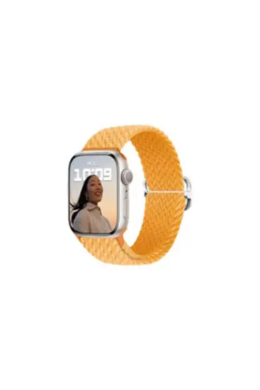  Apple Watch 44mm Star Kordon - Ürün Rengi : Siyah-Kırmızı-Sarı