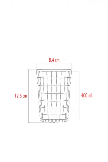 Akrilik Şeffaf 6'lı Kısa Bardak & Su Meşrubat Kahve Yanı Bardağı 400 ml ( Cam Değildir )