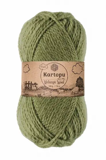 Kartopu Melange Wool El Örgü İpi Çağla Yeşili K430