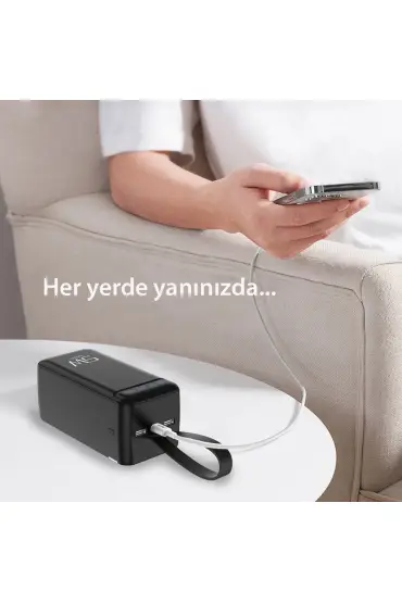  Earldom Pb58 50.000 Mah Pd Hızlı Şarj Dijital Göstergeli Powerbank - Ürün Rengi : Siyah