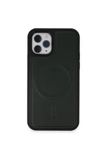  İphone 11 Pro Kılıf Ozzi Magsafe Deri Kapak - Ürün Rengi : Siyah
