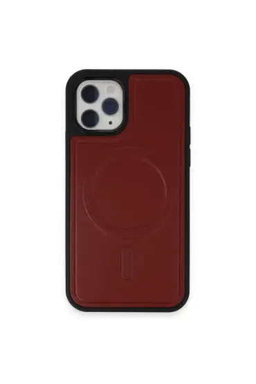  İphone 11 Pro Max Kılıf Ozzi Magsafe Deri Kapak - Ürün Rengi : Siyah