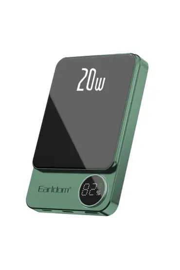  Earldom Pd23 5.000 Mah 20w Kablosuz Şarjlı Pd Hızlı Şarj Mini Powerbank - Ürün Rengi : Yeşil