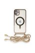  İphone 12 Kılıf Divo Lazer Askılı Magsafe Kapak - Ürün Rengi : Gümüş