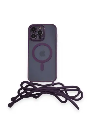  İphone 13 Pro Max Kılıf Divo Lazer Askılı Magsafe Kapak - Ürün Rengi : Pembe